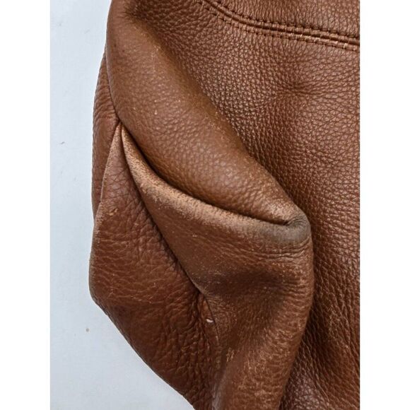 Michael Kors Brown Leather Hobo Bag With Front Buckle Pocket & Dual Handles - Picture 5 of 9